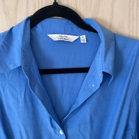 & Other Stories Long Sleeve Waist Tie Midi Dress in Light Blue - Picture 3 of 6